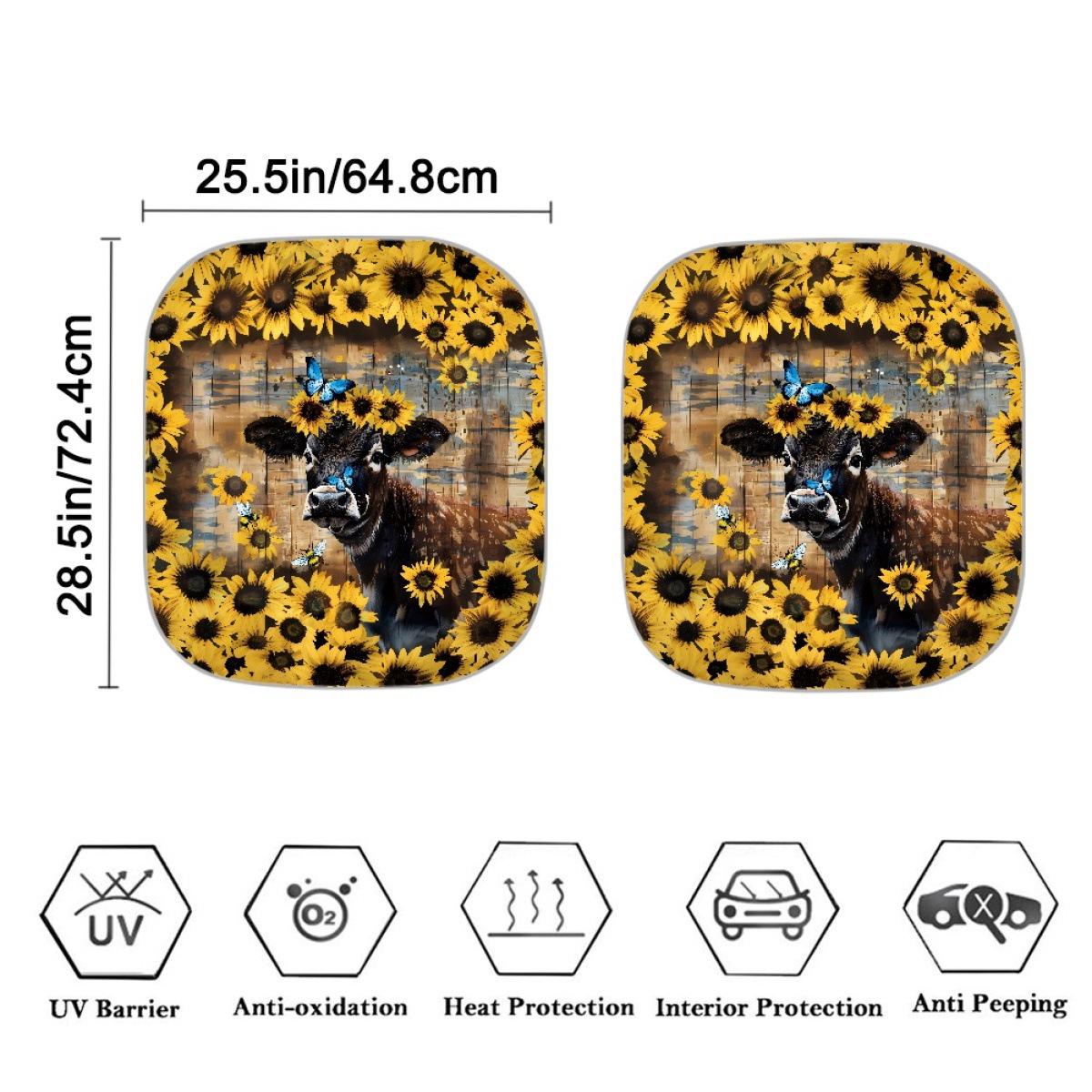 Sunflower Aluminum Foil Car Sunshade Set One Size