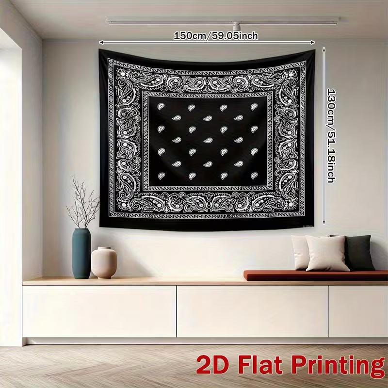 2D Vintage Paisley Bandana Backdrop Banner for Aesthetic Room Decor