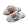 2025 new light luxury Velcro fluffy slippers autumn and winter indoor household velvet warm couple cotton slippers