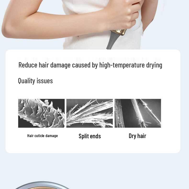 High-Power Negative Ion Hair Dryer with Quick Dry & Blue Light Care for Home Use