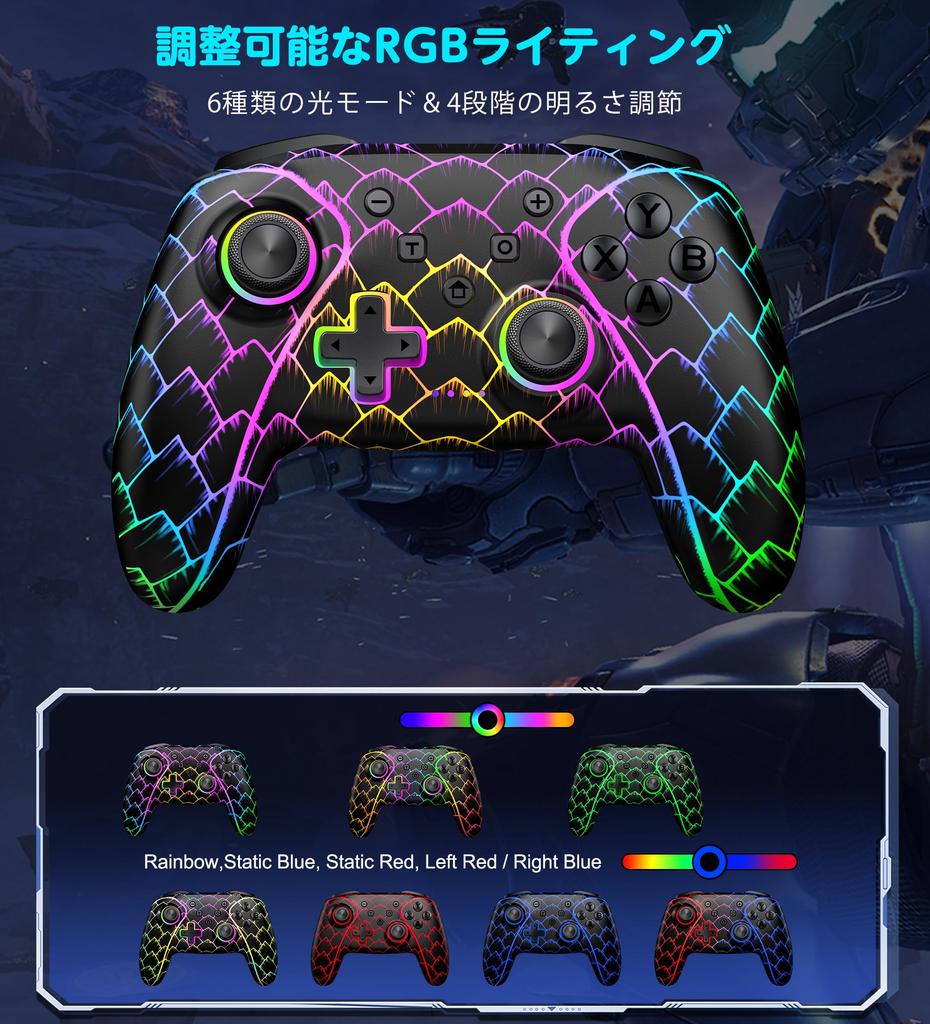 Switch Ovladač s Gyroskopem Makro Zadní RGB Světlo Pro 1000mAh Vysoký Bluetooth Kompatibilní s a Japonský Návod k Použití v Balení Senzor, 3-úrovňový