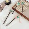 Classic Chinese Wooden Tassel Hair Stick for Women Flower Fresh Pearl Handmade Hairpins Charm Jewelry Accessories Hair Ornaments
