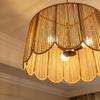 Bohemian Style Three-Light Ceiling Lamp Shade Woven Rattan Pendant Lamp Shade Modern Close-to-Ceiling Fixture Suitable for Bedroom Living Room