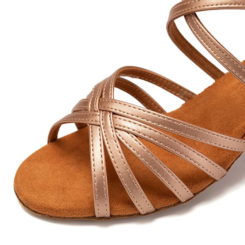 Leder Mittelhoch Absatz Latein Tanzschuhe für Damen Weiche Wildledersohle Tango Walzer Cha Cha Ball Party Tanzschuhe 5,5cm Mittelhoher Absatz