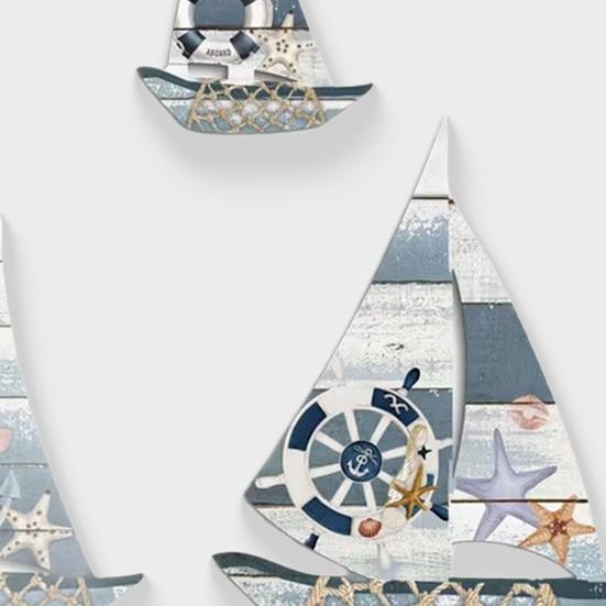 3 Pezzi Decorazione Murale Vela in Legno Costiera Nautica Spiaggia Scultura Nave Casa sul Lago Appeso a Parete Decorazione per Camera da Letto Bagno Stanza dei Bambini