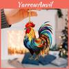 Charming Cartoon Acrylic Rooster Christmas Decoration For Stylish Car Accessories
