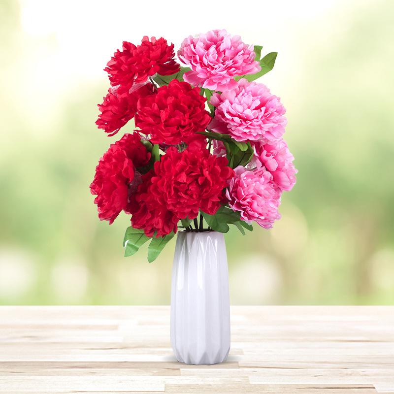 Pfingstrose Seidenblumenstrauß, 8 Köpfe - Künstliche Dekoration für Wohnzimmer & Hochzeit, Kostenloser Versand
