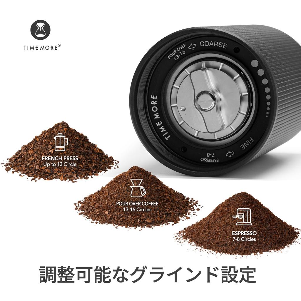 TIMEMORE C3S Max Coffee Manual Folding 30g CNC Stainless Steel Conical Internal Adjustable Double Bearing Positioning for Chestnut Black Grinder,