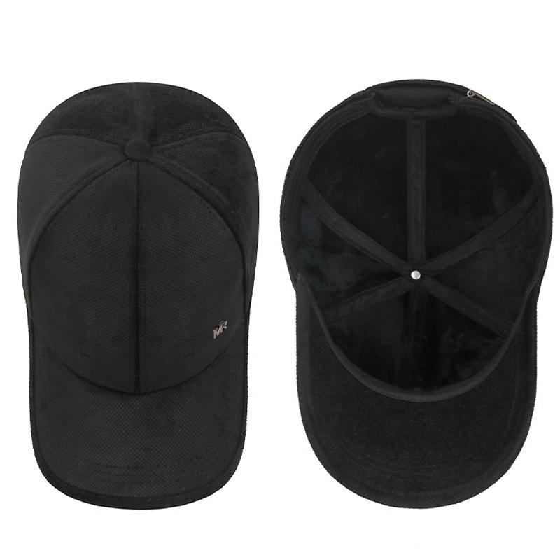 Hat Men's Autumn Winter Velvet Warm Cap Middle-Aged Baseball Cap