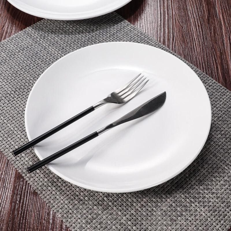 8-inch Round White Melamine Dinner Plate