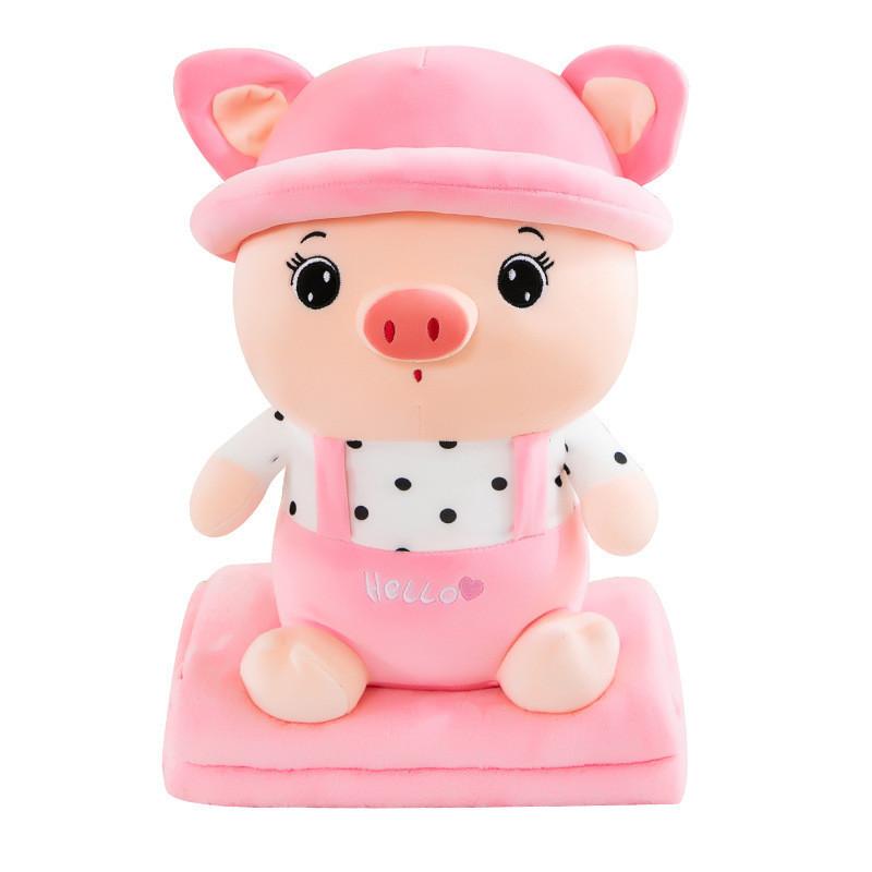 Adorable Cute Pig Plush Toy Air Conditioning Blanket Pillow For Girls Gift