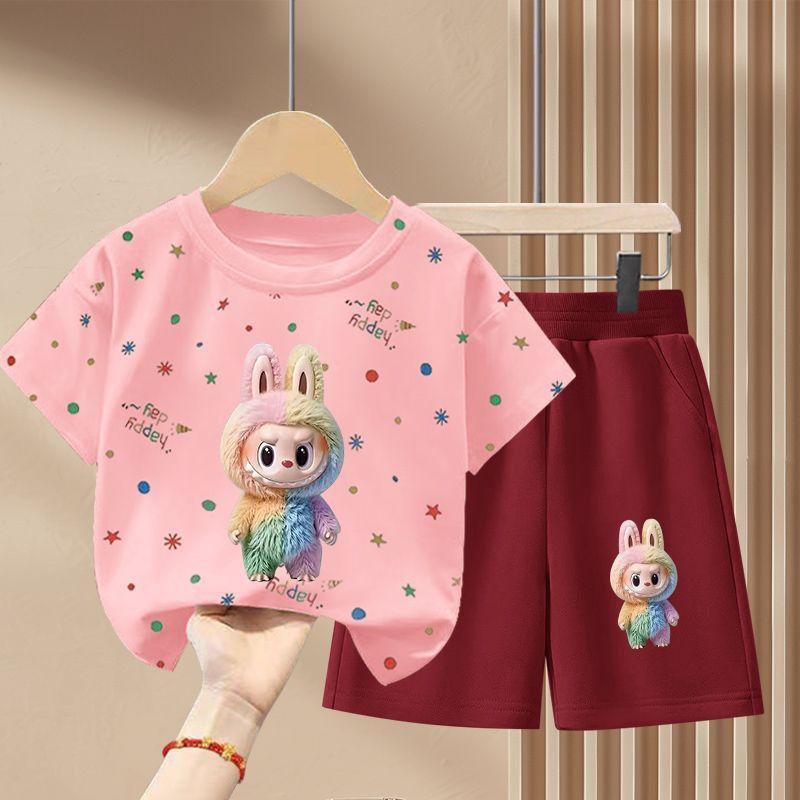 Children's Fashion Set Summer Girls' Cute Pure Cotton Set