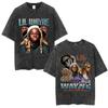 Washed Vintage Rapper Lil Wayne I Am Not A Human Being Graphic Tshirts Men Women Fashion Hip Hop Short Sleeve Oversized T Shirt