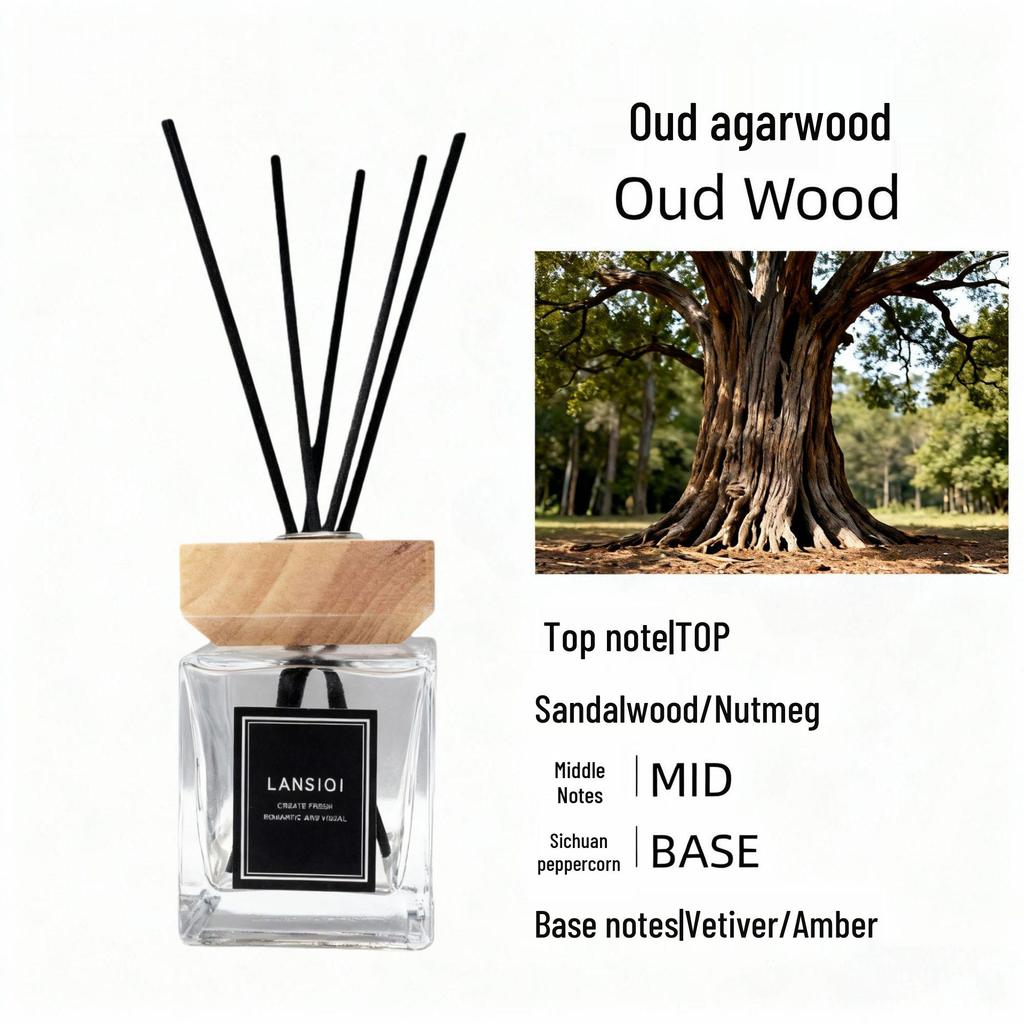 200ML Flameless Aroma Diffuser with Wooden Lid for Home, Hotel, or Living Room - Long-Lasting Essential Oil Fragrance
