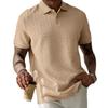 Men's plain-coloured polo shirt with a turn-down collar, front buttons and short sleeves – a casual, everyday T-shirt