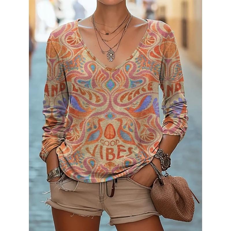 JPNTKY Women's Fashion Casual Long Sleeve V Neck Blouses & Shirts