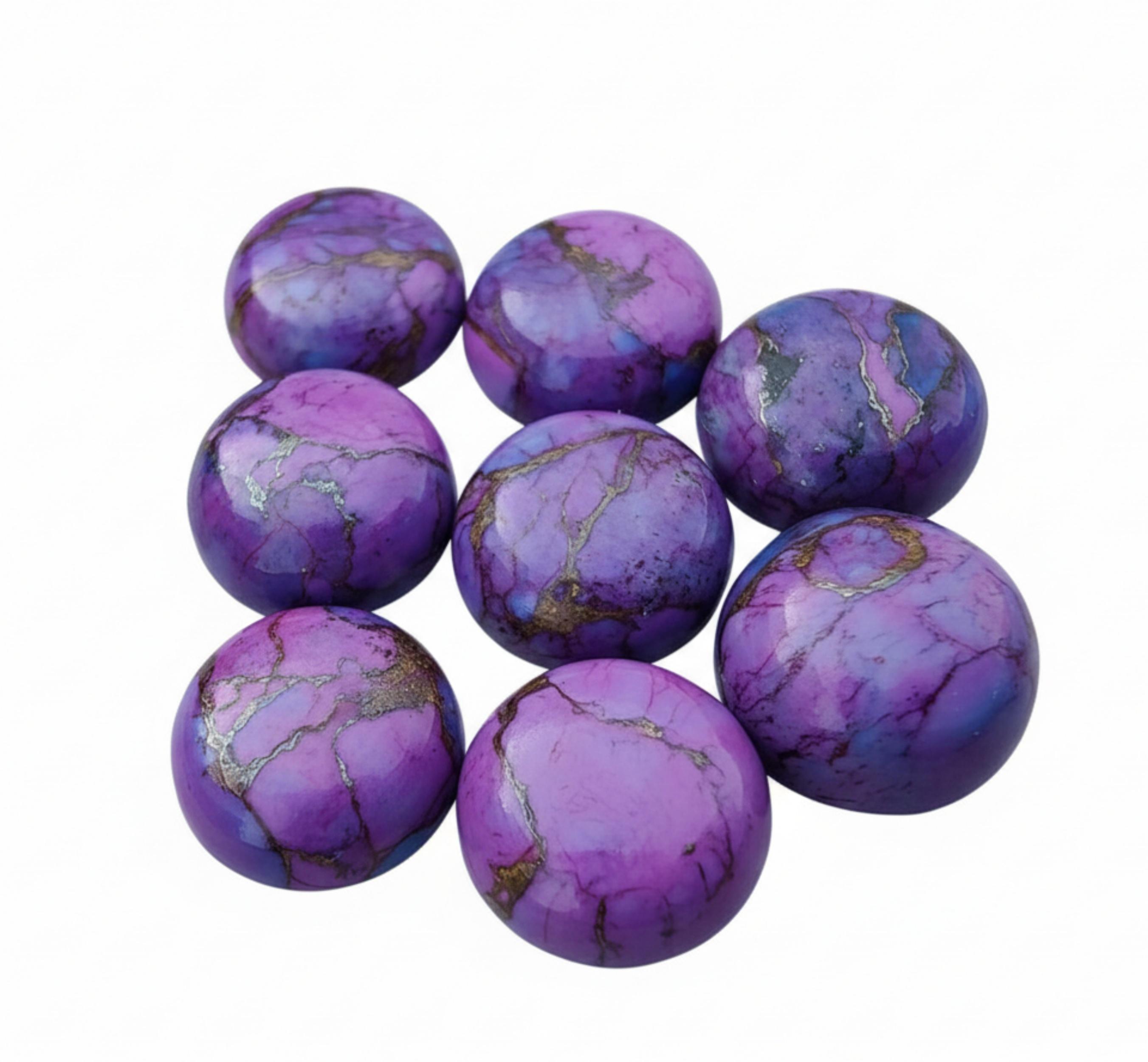 

Фиолетовые круглые камни из медной бирюзы - Кабошоны с плоской задней стороной, Ювелирные камни 5mm фиолетовый