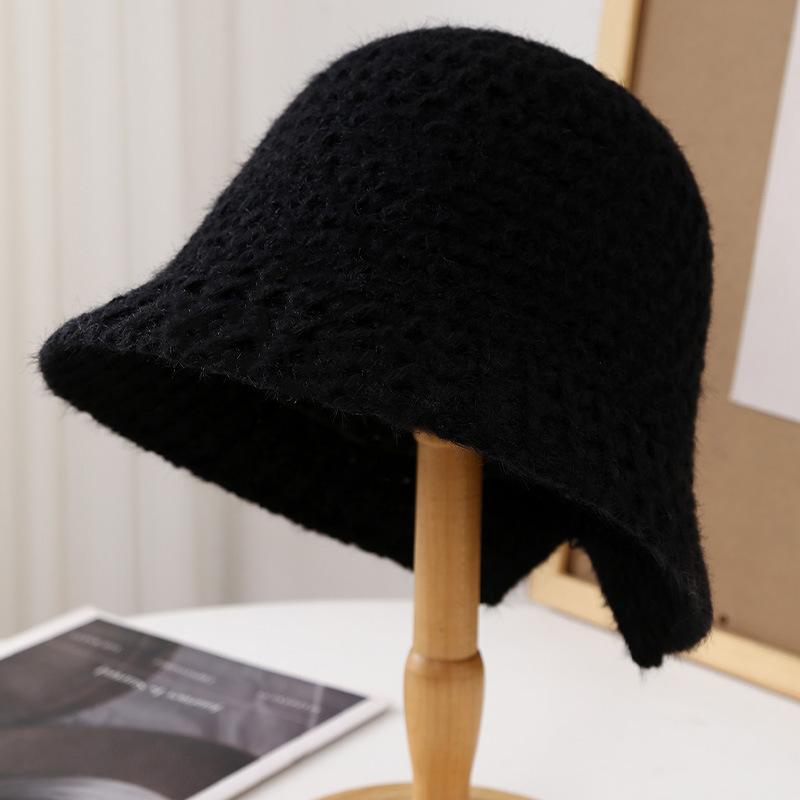 New simple version knitted hat basin hat bucket hat adult women's hat autumn, winter and autumn sunshade sun protection hat versatile hat