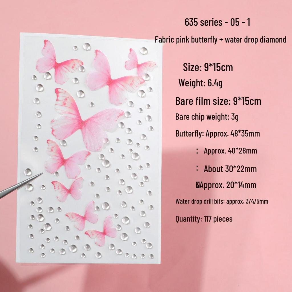 3D Butterfly & Star Face Sticker Set with Rhinestones & Pearls for Kids