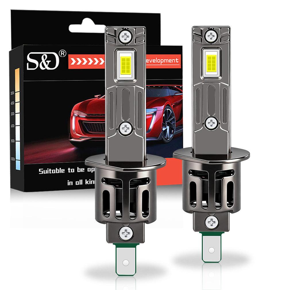 2Pcs 60000LM H1 Turbo LED Headlight Bulbs 260W Canbus Mini Wireless Lamps W/ Fan CSP Chips Super Bright for Car Fog Lights Headlamp 6500K White
