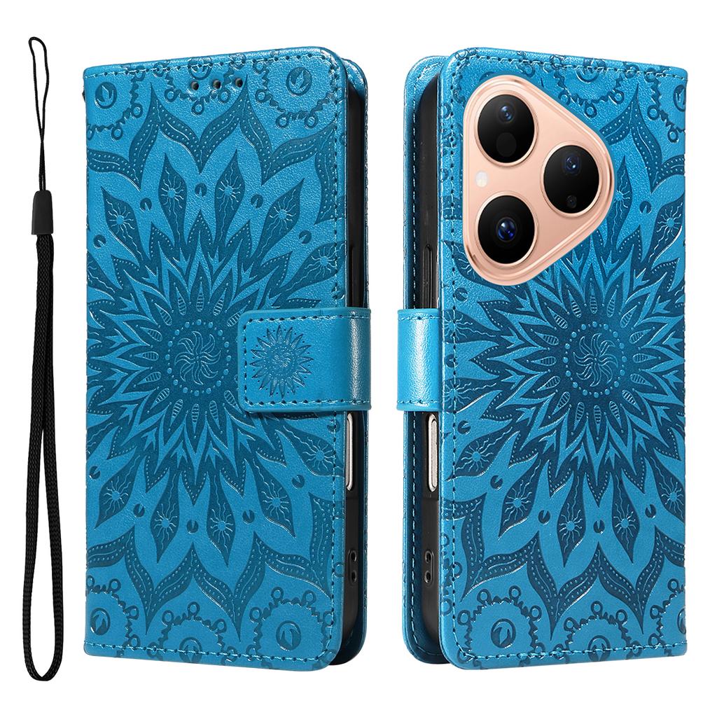 For Huawei Pura 80 Leather Wallet Case Sunflower Imprinted Phone Cover