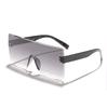 Rennes retro oversized rectangular one-piece sunglasses for men and women showing small faces and gradually changing contrasting colors Outdoor sunsh