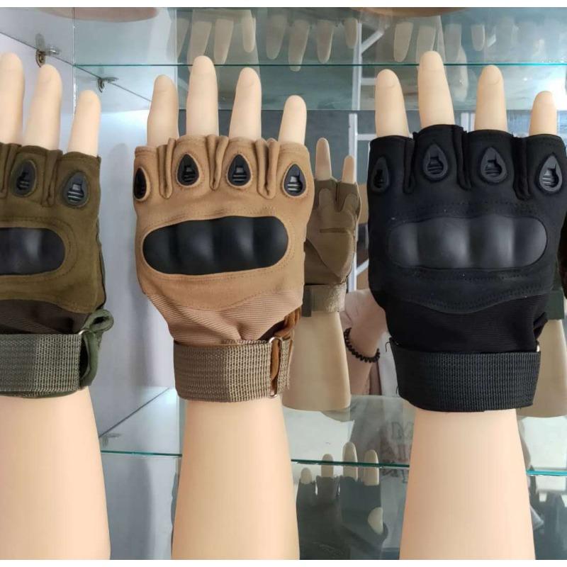 Guanti Tattici Fan Militari Prestazioni sul Campo Nero Outdoor Britannico Equitazione Taglio Resistente Sport Fitness Guanti a Metà Dito con Guscio Duro