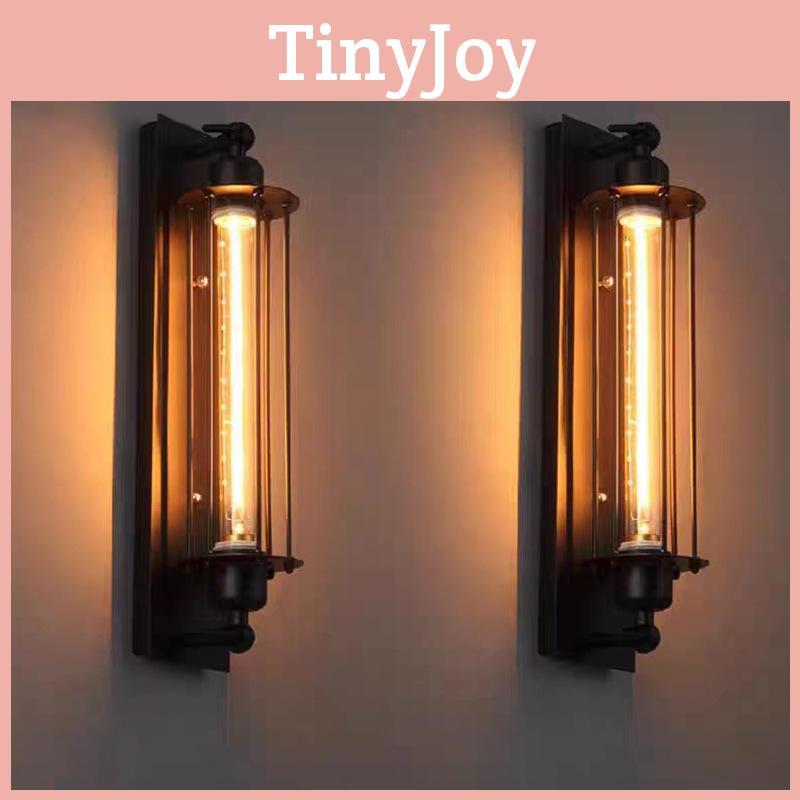 Retro Metal Industrial Cage Wall Lamp For Restaurant Rural Staircase Decoration