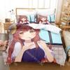 Fashion Anime Girls The Demon Girl Next Door Bedding Set Single Twin Full Queen King Size Bed Set Kids Bedroom Duvetcover Set