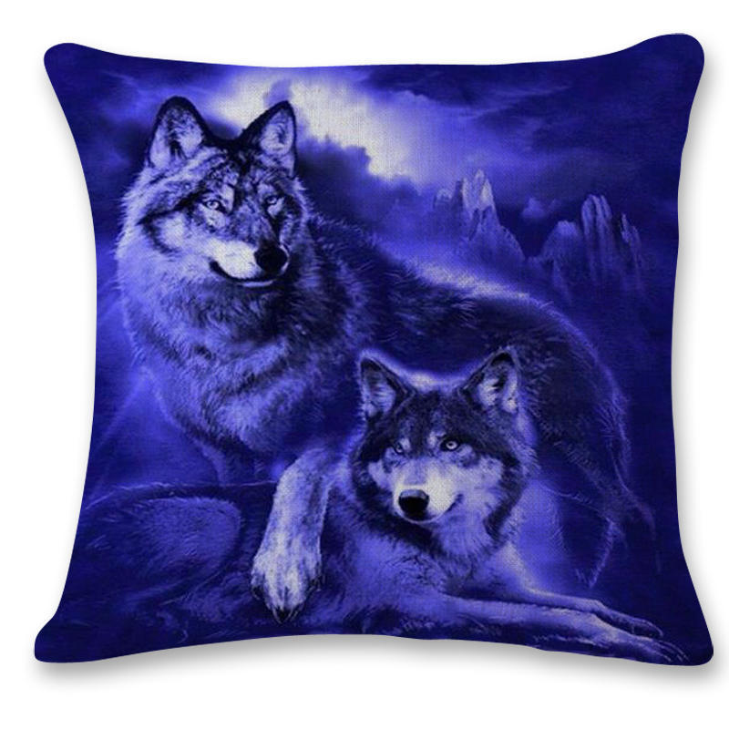 Wolf Moon Soft Pillow Polyester Pillowcase Home Car Sofa Cushion Comfortable
