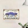 Vintage Lavender Farmhouse Metal Wall Art Rustic Floral Plaque Home Decor