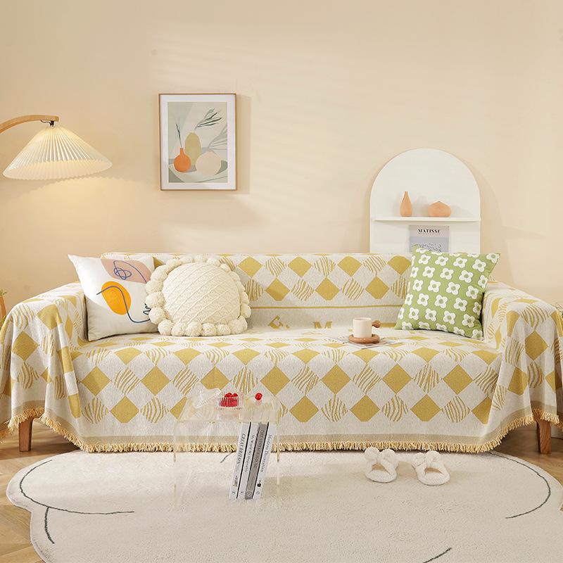 Geometry Chenille Sofa Cover Cloth Sofa Blanket Cover Full Cover Universal Couch Towel Cover Dust Proof Sofa Cushion Cover