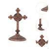 Cross Figurine Religious Art Piece Zinc Alloy Tabletop Decoration for Home And Office