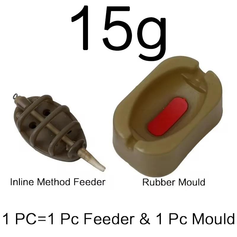 Inline Method Feeder Mould Bait Thrower Bait Plumb Set Carp Fishing Bait Holder Tool for Freshwater Fishing Accurate Bait