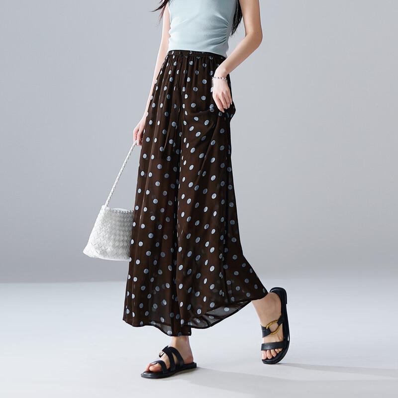 SOFSIL Women's Retro Polka Dot Wide-Leg Pants