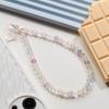 Natural Five Elements Crystal Aquamarine Pink Quartz Citrine Amethyst Phone Strap Wrist Rope for Women u