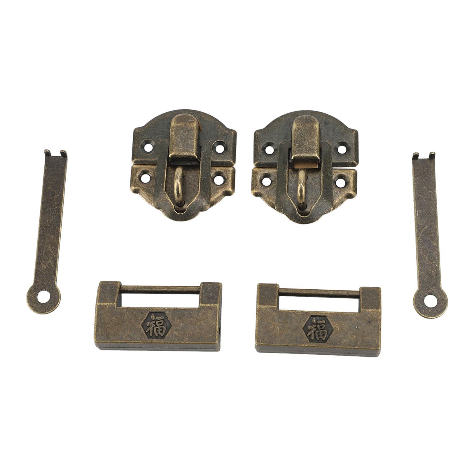 Ретро Замок-пряжка Декоративный навесной замок из цинкового сплава с ключом-винтом для шкатулки для драгоценностей, деревянной коробки, домашнего декора