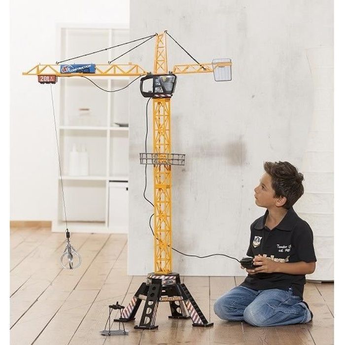 Funkgesteuerte Kran 120cm - DICKIE TOYS - Bauarbeiten - Dreht sich um 350° - Zubehör inklusive