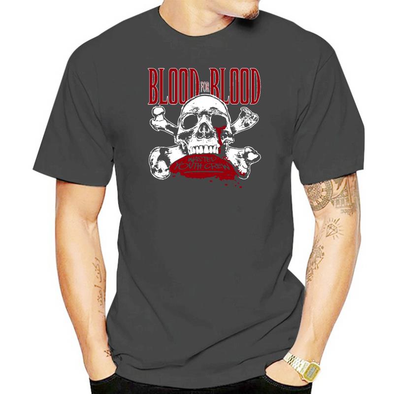 Cotton T-shirt Brand Top New Popular Blood for Blood Hardcore Punk Band Men Black T Shirt Size