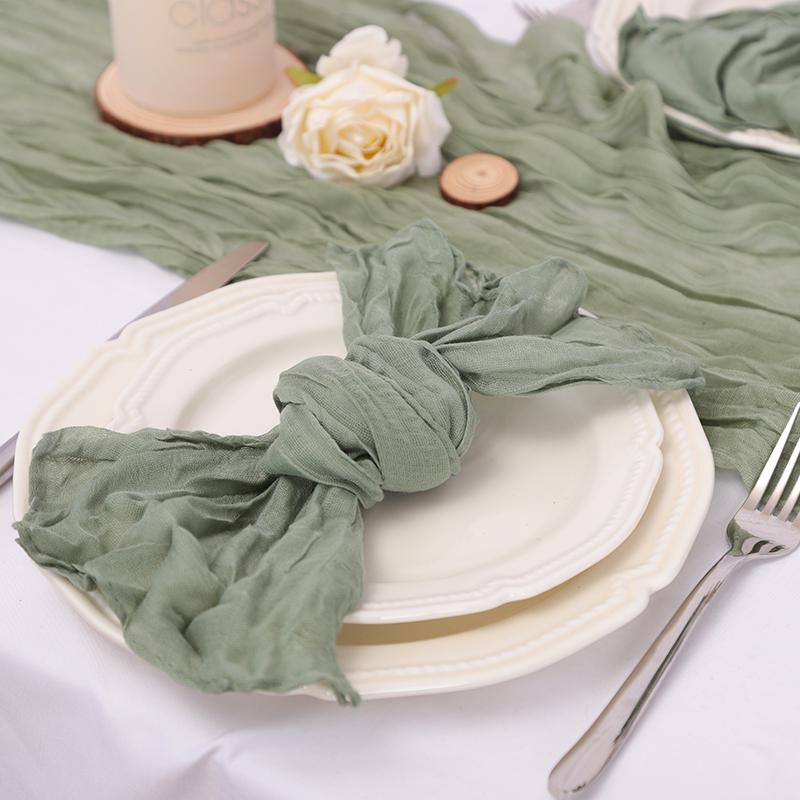 6 PCS Gauze Cheesecloth Napkins 19.7 x 19.7 Inch Dinner Cloth Napkins with Wrinkled Decorative Cloth Napkins for Home Weddin