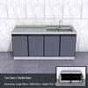 2-Meter Stainless Steel Waterproof Kitchen Cabinet with Sink for Household or Rental Use