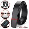 Men's Headless Genuine Leather Belt with Automatic Buckle - Fashionable for Business and Casual Wear