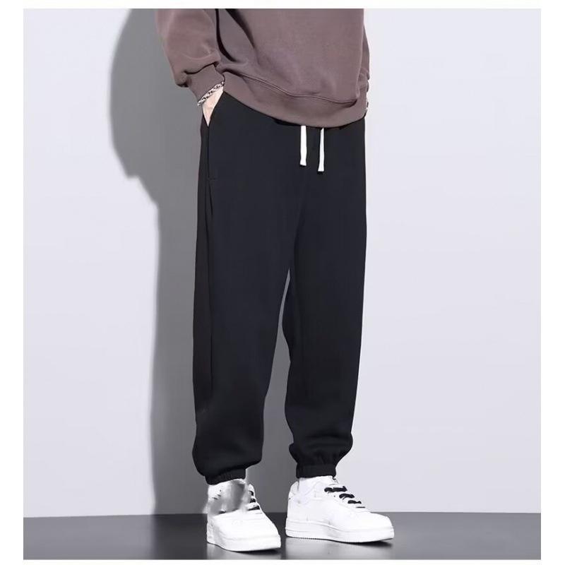 Pánské tepláky nadměrné velikosti Sportovní oblečení Elastický pas Ležérní volné kalhoty Černé Šedé Bavlněné Joggers Pánské Volné kalhoty