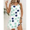 Women's Polka Dot Pattern Printed Sleeveless Round Neck Dress Loose Soft and Comfortable Plus Size Dress