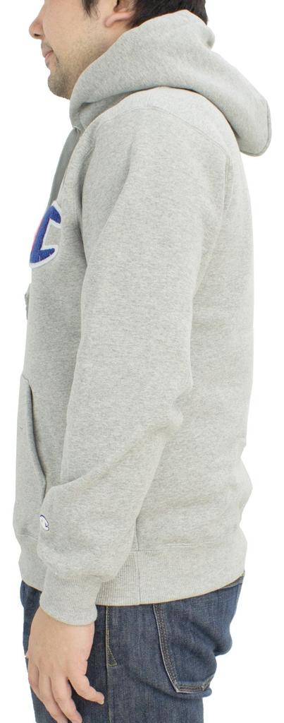 Champion Action Style Street Big C Logo Sagara Oxford Size Small Men's Hoodie, Fleece-Lined, Style, Embroidered, Patch, C3-E127, Gray,