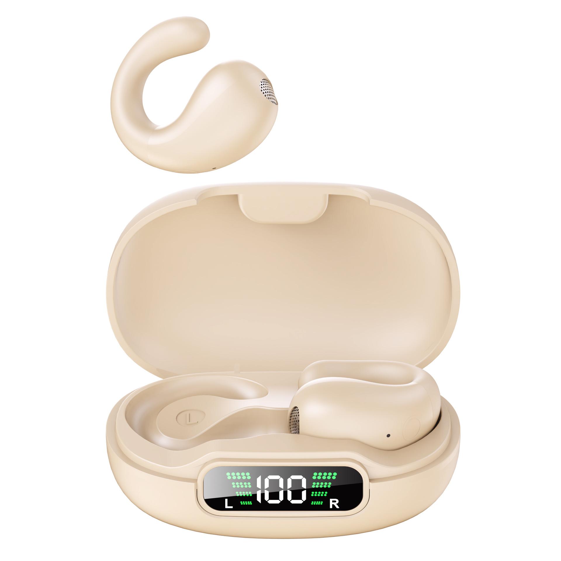 

Bluetooth-гарнитура с шумоподавлением не проникает в ухо, беспроводная универсальная мощная гарнитура с ушным зажимом без костного проводника хаки