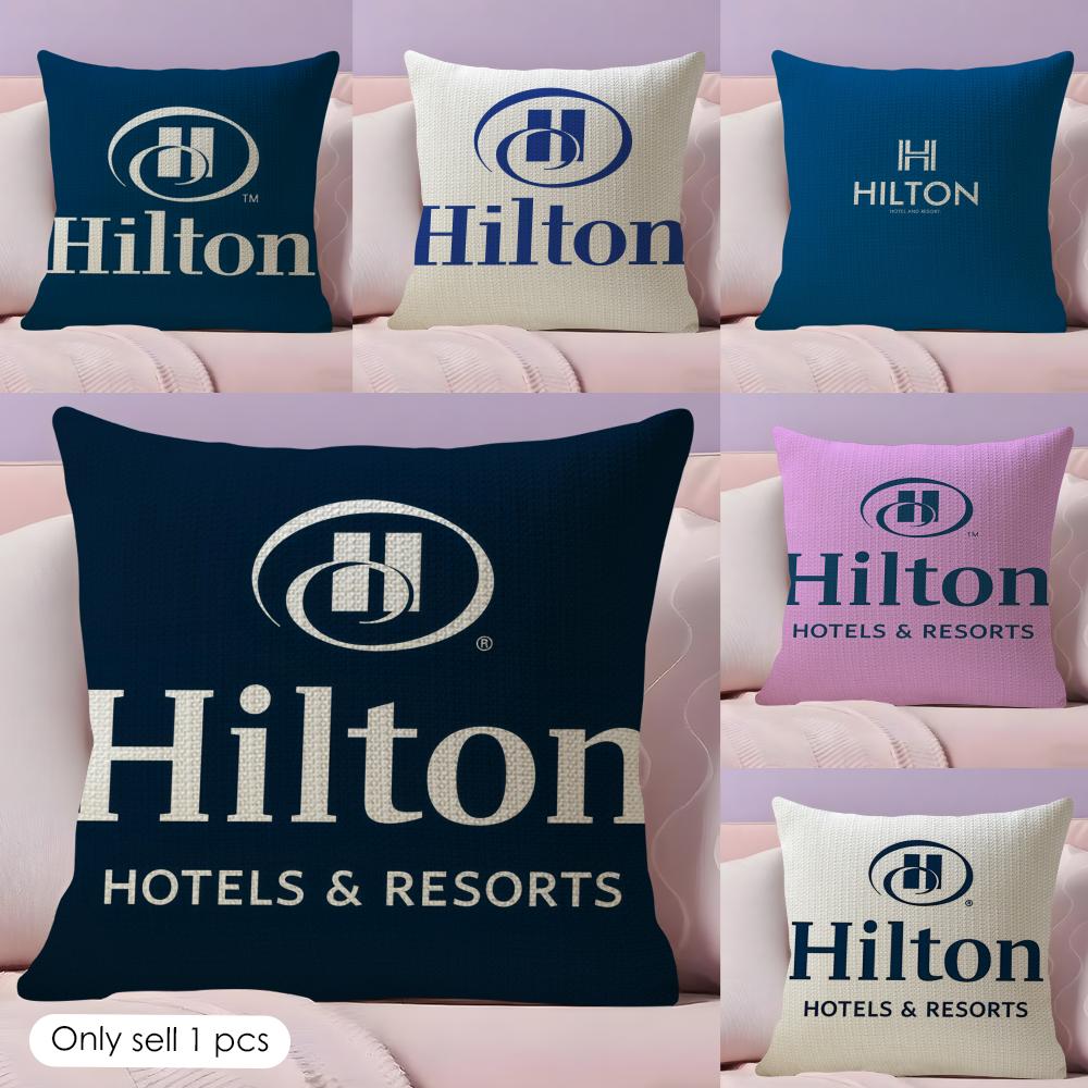 Luxury HHiltonS Design Cushion Cover Natural Linen Organic Fabric DoubleSided Printing Couch Pillow Covers Home Decor