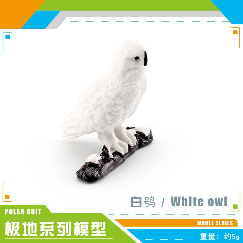 Simulation Polar Animal Set Model Arctic Rabbit White Fox Polar Bear Beluga Whale Seal White Owl Static Ornament