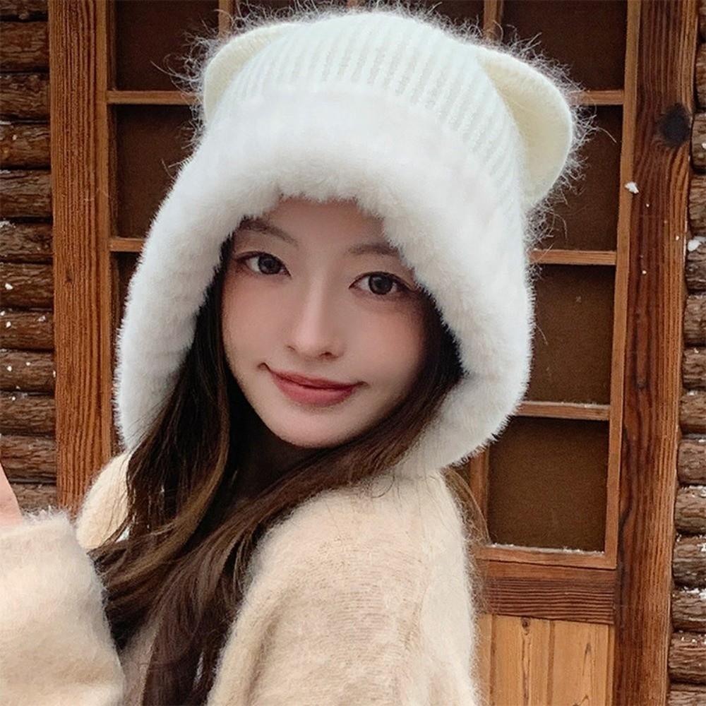 Thick Warm Plush Ear Flap Hat Polyester Winter Warm Hat Thick Cold Proof Hat  Outdoor Use