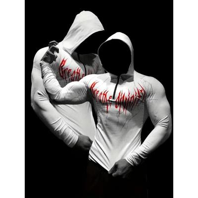 Breathedivinity Sportovní a fitness legíny s kapucí Tištěné S polovičním zipem Rychleschnoucí Vysoké